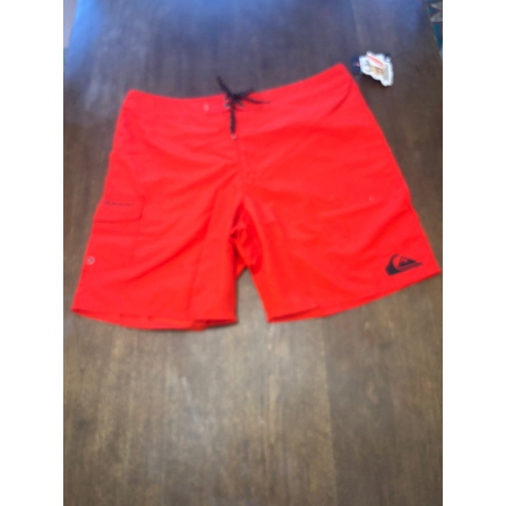 Quiksilver Manic Boardshort Mens 40 x 21 inch Red Cargo Pockets Swim Trunk
